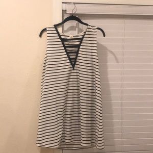 V-neck Striped Dress